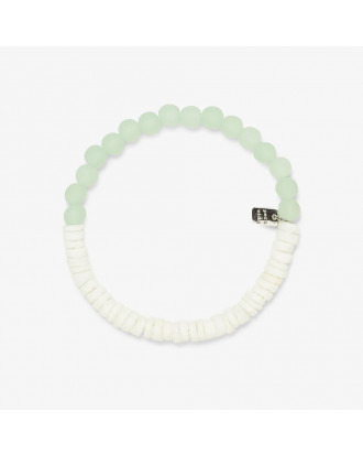 Pura Vida zapestnica Puka Shell & Frosted Bead Stretch