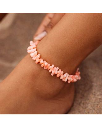 Zapestnica za nogo Anklet Pink Coral Chain Pura Vida