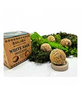 Ob nakupu nad 50eur vam podarimo kadilo beli žajbelj v obliki kroglice in podstavek