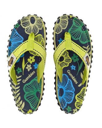 Gumbies japanke vzorec Pistachio Flowers / UK 3 / EU 36